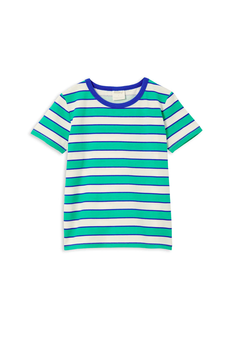 MILKY GREEN STRIPE TEE