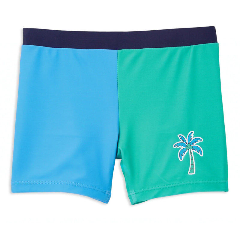 MILKY GREEN PANEL SWIM SHORT