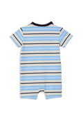 MILKY BLUE STRIPE HENLEY ROMPER