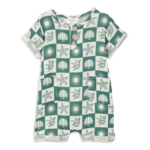 MILKY SEASIDE CRINKLE ROMPER