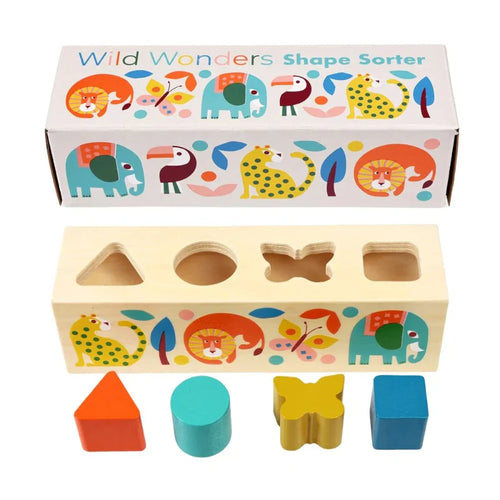 WOOD SHAPE SORTER - WILD WONDER