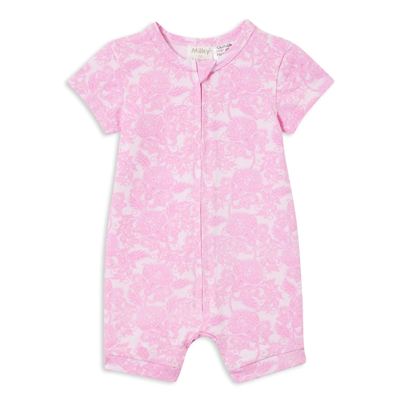 MILKY PAISLEY ZIP ROMPER