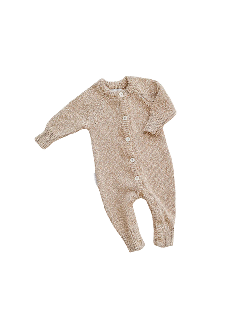 ZIGGY LOU CLASSIC KNIT ROMPER ALMOND