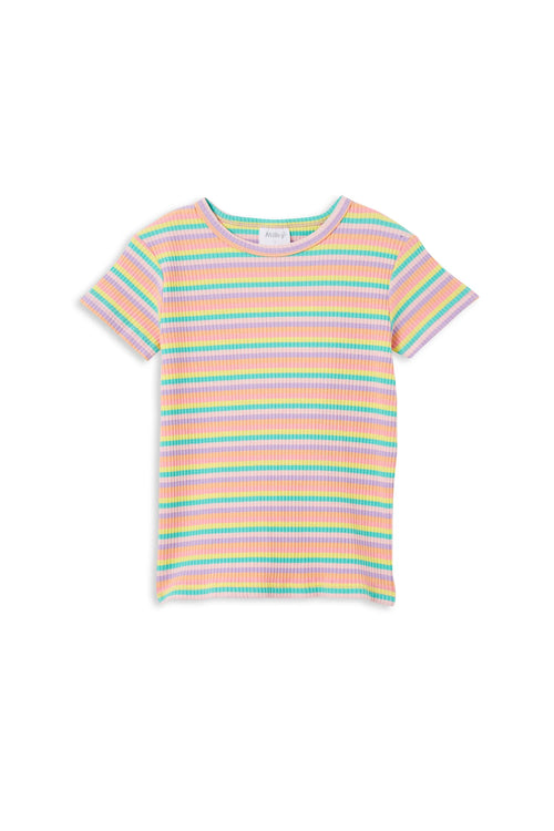 MILKY STRIPE RIB TEE