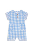 MILKY BLUE CHECK ROMPER