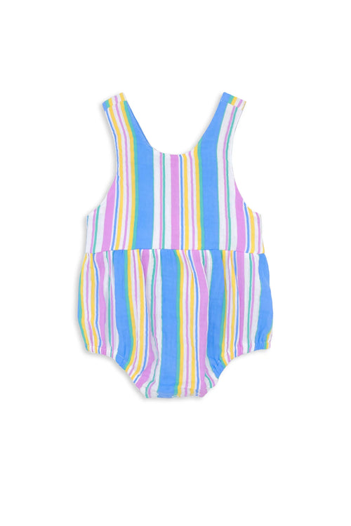 MILKY CRINKLE STRIPE PLAYSUIT