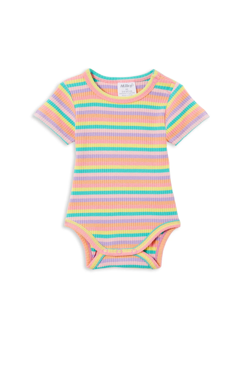 MILKY STRIPE RIB BUBBYSUIT