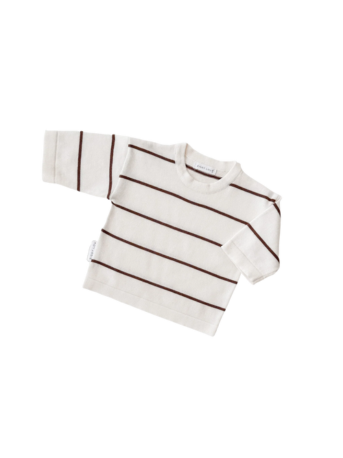 ZIGGY LOU LONG SLEEVE TEE COCOA STRIPES