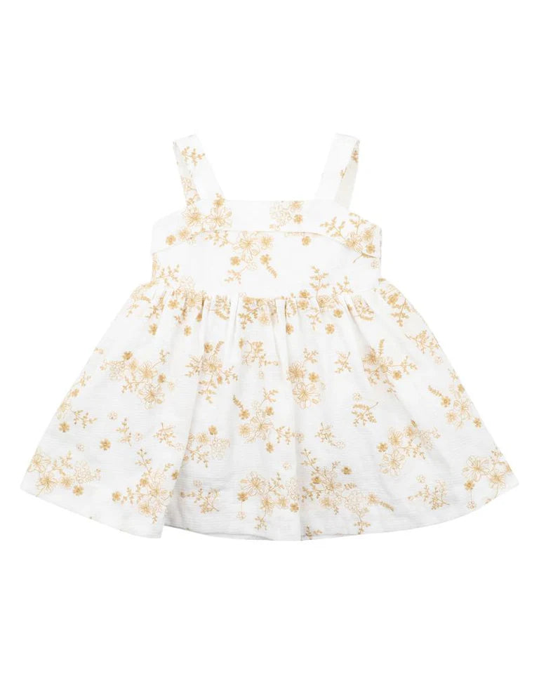 FOX & FINCH SWEET SPOT EMBROIDERED DRESS 3-6YRS