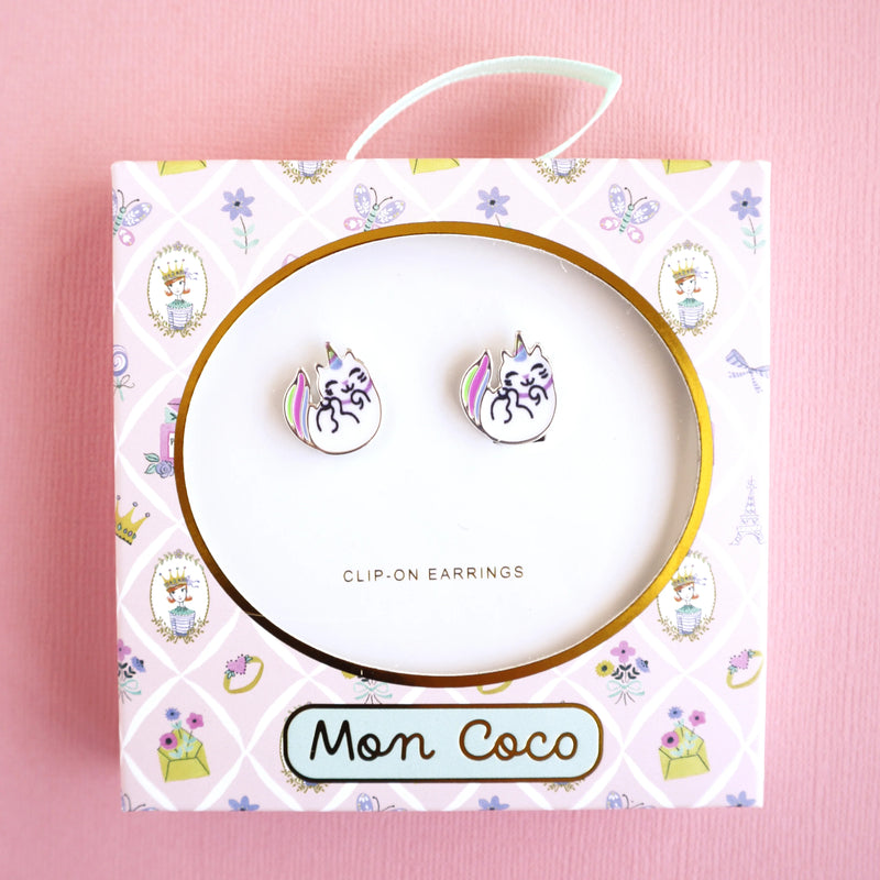 MON COCO CATICORN JOY CLIP-ON EARRINGS