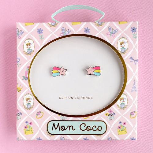 MON COCO SHOOTING STAR CLIP-ON EARRINGS