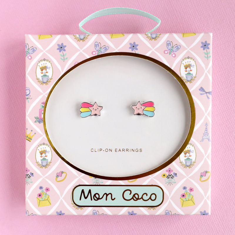 MON COCO SHOOTING STAR CLIP-ON EARRINGS