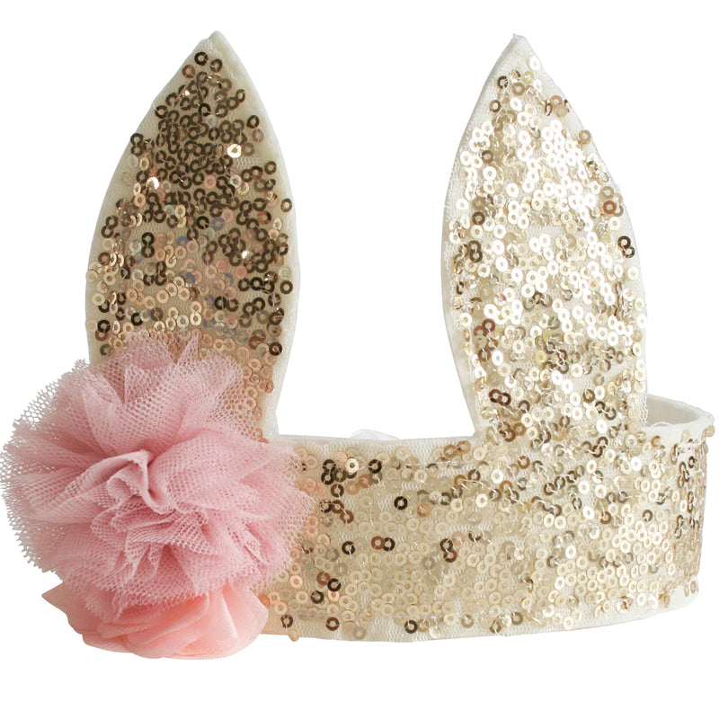 ALIMROSE SEQUIN BUNNY CROWN GOLD