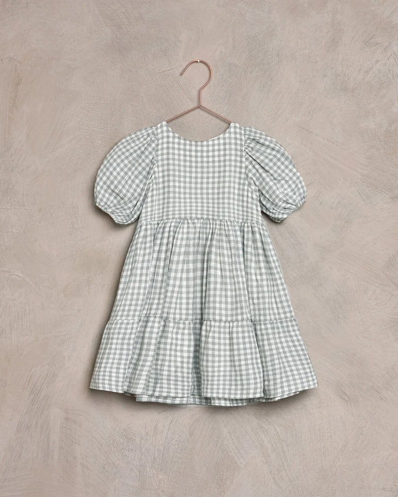 NORA LEE CHLOE DRESS-DUSTY BLUE GINGHAM