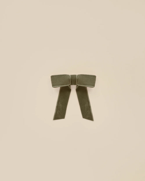 NORA LEE VELVET BOW - OLIVE