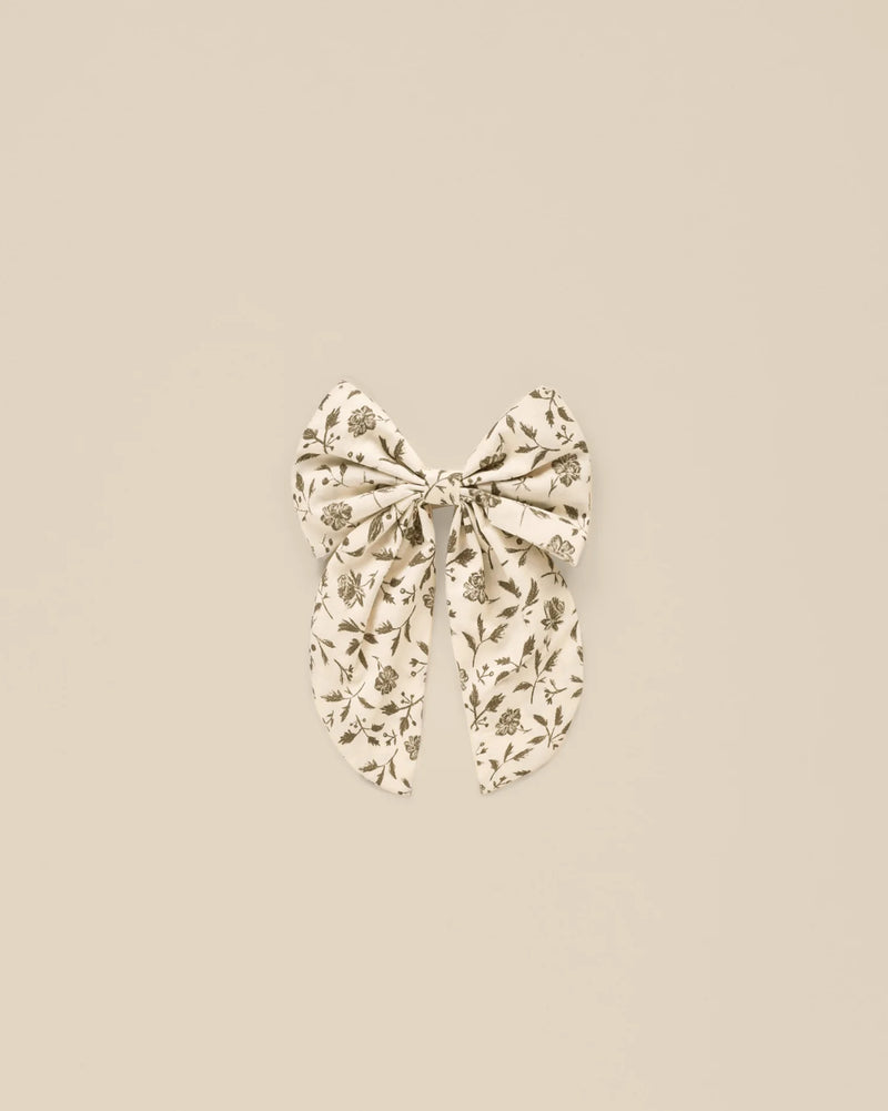 NORA LEE OVERSIZED BOW - OLIVE BLOOM