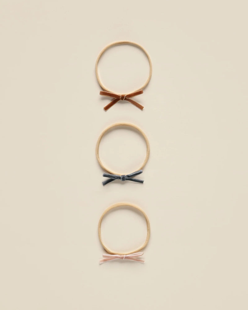 NORA LEE VELVET BOW HEADBANDS - MIDNIGHT ANTIQUE COPPER