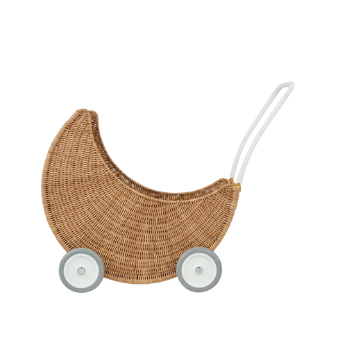 OLLI ELLA RATTAN MOON STROLLEY - NATURAL