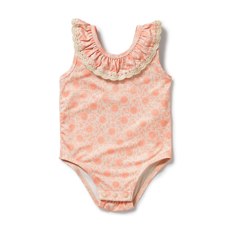 WILSON & FRENCHY AMELIE FLORAL CROCHET SWIMSUIT