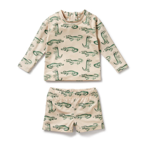 WILSON & FRENCHY LITTLE CROC RASHIE SWIM SET