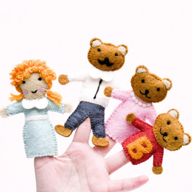 TARA TREASURES GOLDILOCKS AND THE THREE BEARS FINGER PUPPET SET