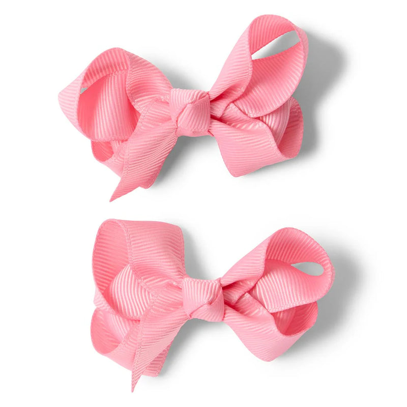 PINK SHERBET BOW CLIP SMALL PAIR