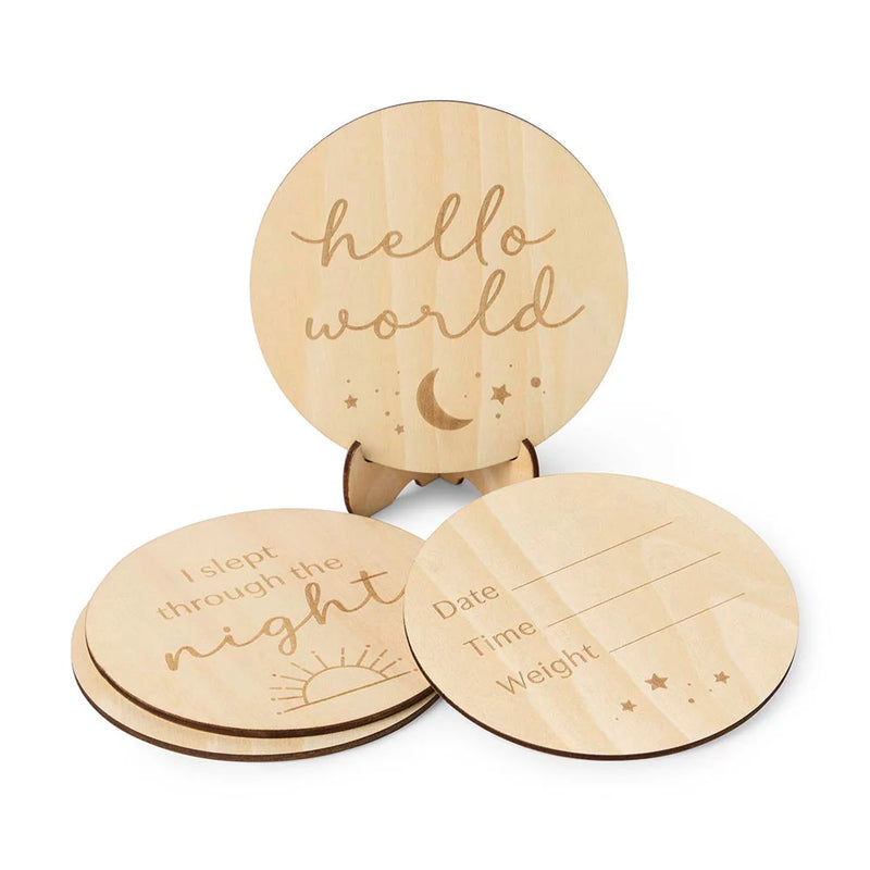 SUN & MOON WOODEN MILESTONE CARDS