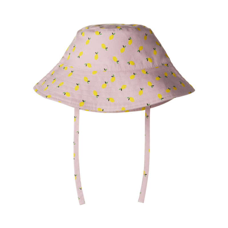 NATURE BABY HOLIDAY SUNHAT PETITE LILAC LEMON PRINT