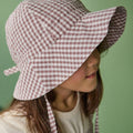 NATURE BABY GINGHAM SUNHAT TWILIGHT CHECK