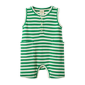 NATURE BABY CAMPER SUIT KELLY GREEN SEA STRIPE