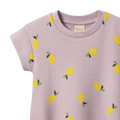 NATURE BABY JUNO ROMPER WAFFLE LILAC LEMON PRINT