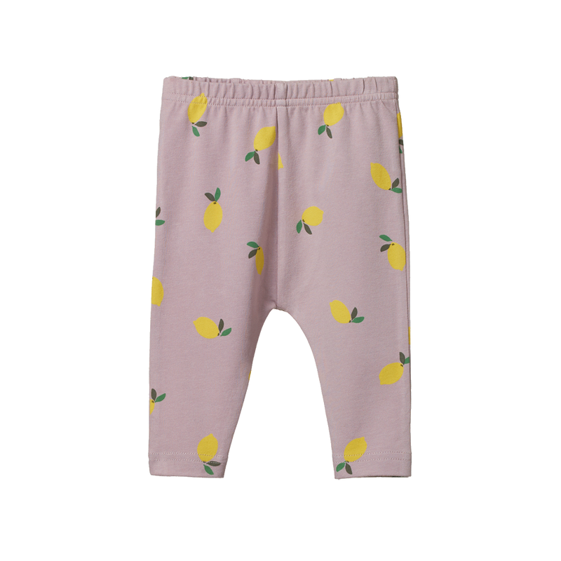 NATURE BABY LEGGINGS LILAC LEMON PRINT