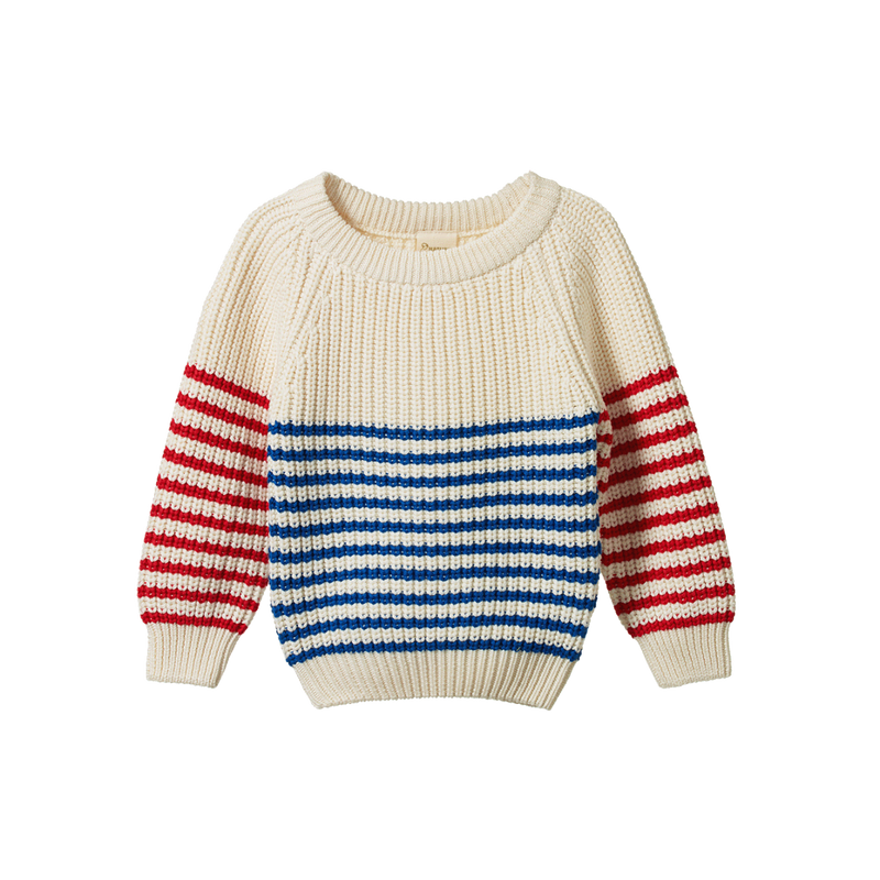 NATURE BABY BILLY JUMPER MARINER/RED SAILOR STRIPE