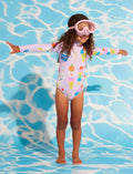 HALCYON NIGHTS LONG SLEEVE ZIP BATHER SUNDAE FUN DAY