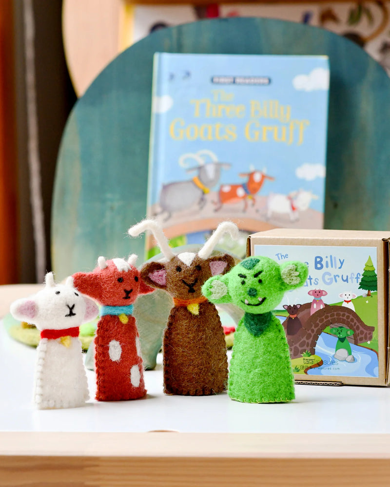 TARA TREASURES FINGER PUPPET SET-THREE BILLY GOATS GRUFF