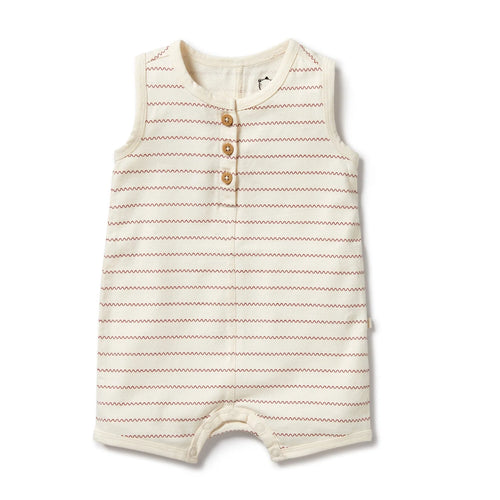 WILSON & FRENCHY SQUIGGLE ORGANIC HENLEY GROWSUIT