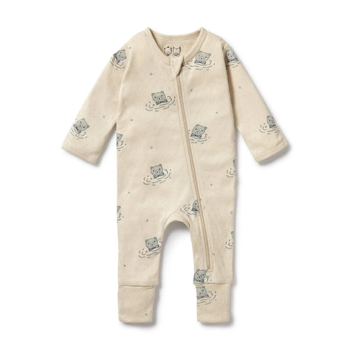 WILSON & FRENCHY LITTLE BEAR ORGANIC POINTELLE ZIPSUIT