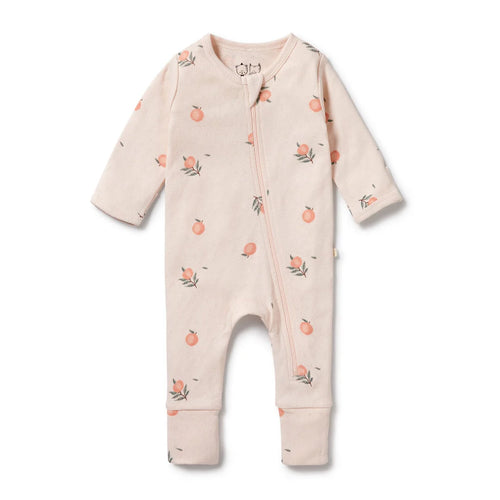 WILSON & FRENCHY PEACHES ORGANIC POINTELLE ZIPSUIT