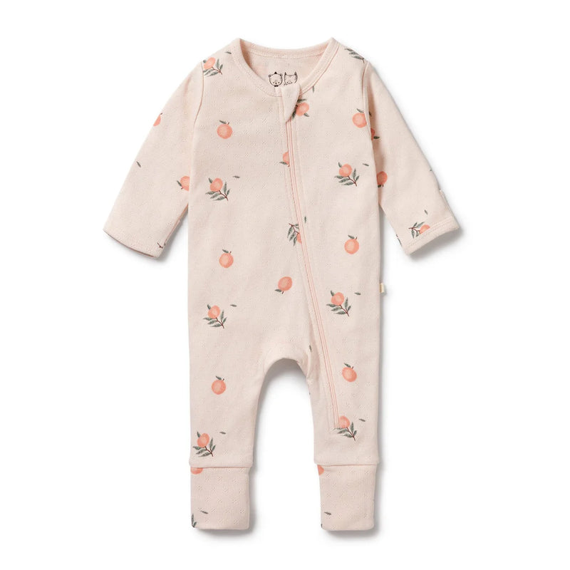 WILSON & FRENCHY PEACHES ORGANIC POINTELLE ZIPSUIT